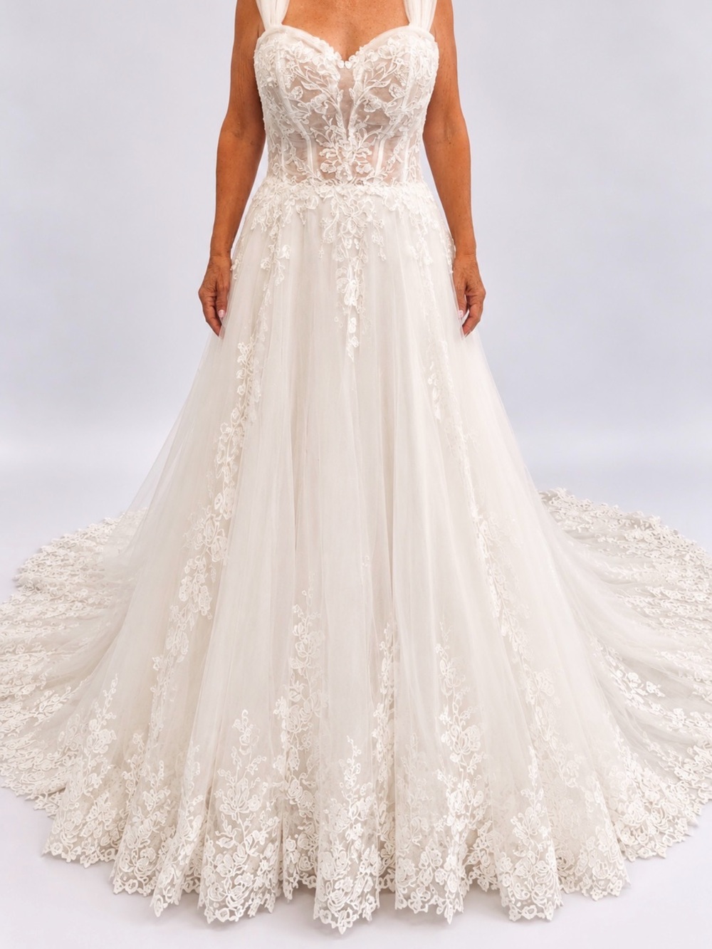 Maggie Sottero Wedding Dress Size 12 Ivory Lace A-Line Gown